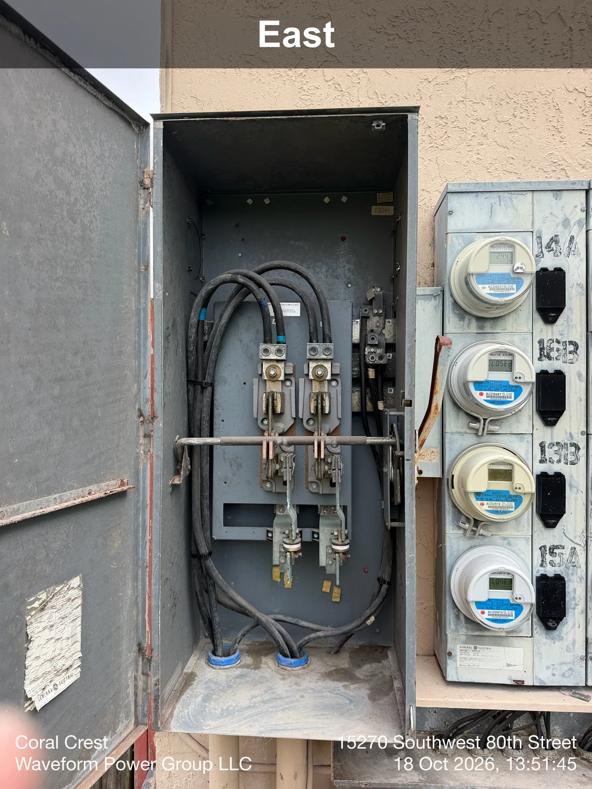Main 2 service disconnect open during corrective work at 15270 SW 80th Street